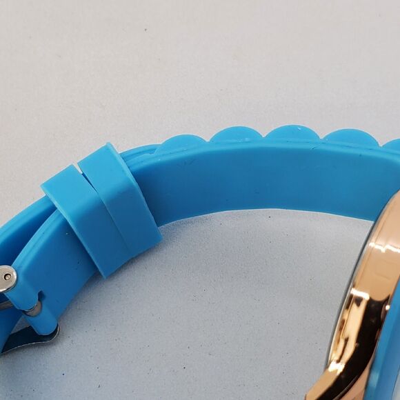 38MM Watch Women Blue Dial Blue Plastic Band Straps New Battery - Picture 11 of 13